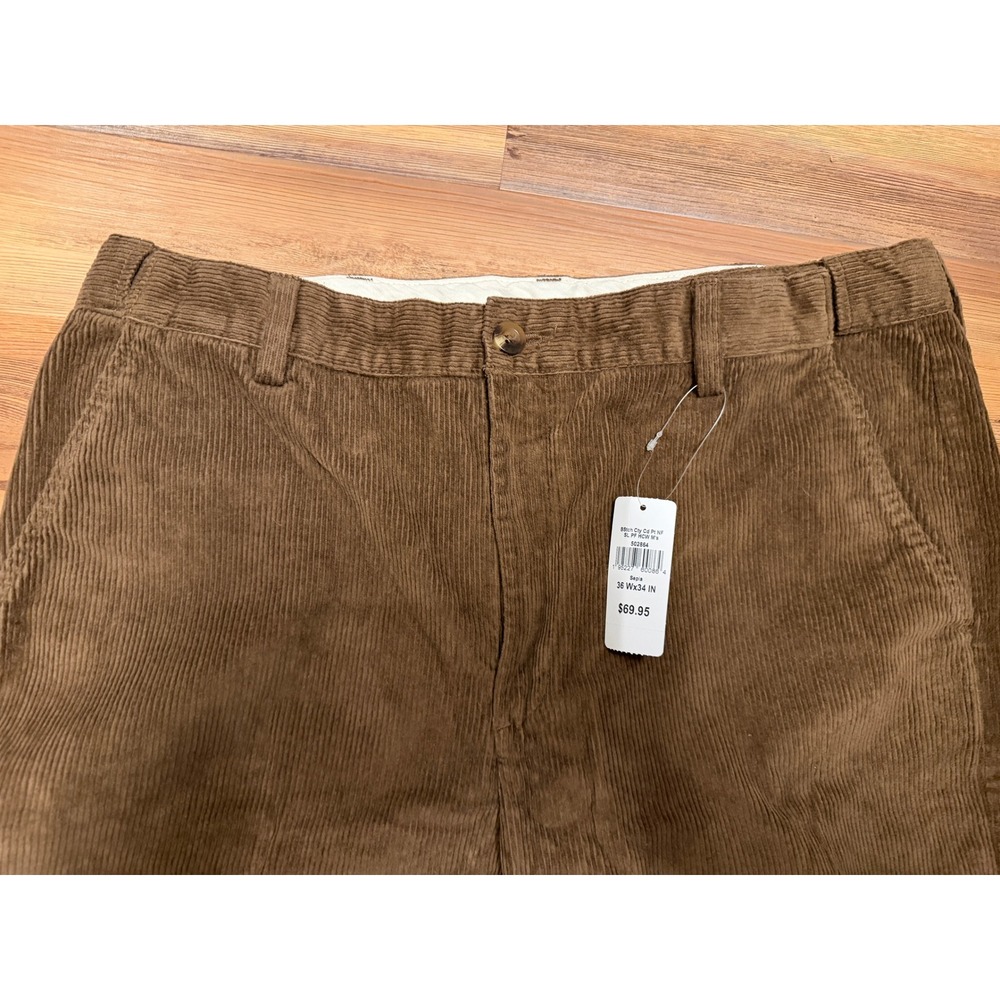 LL Bean Mens Comfort Waist Corduroy Pants Sepia Brown 36x34 - Picture 3 of 5